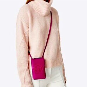 Charlie Phone Party Fuchsia Leather Cross Body Bag